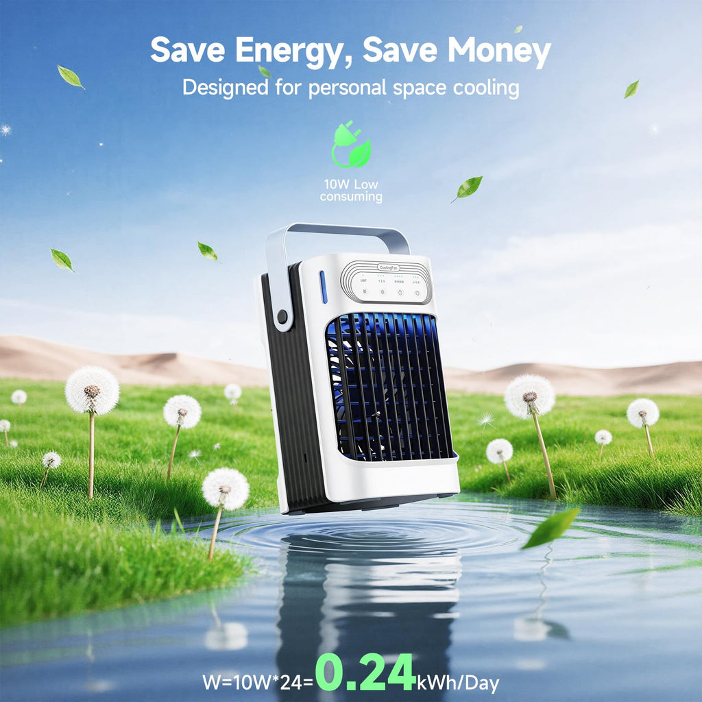 Portable Air Conditioners, 1s fast cooling 16” Standing Fans that Portable AC，120° Oscillating 650ml Water Tank, 5Modes & 4Speeds Cooling Fans