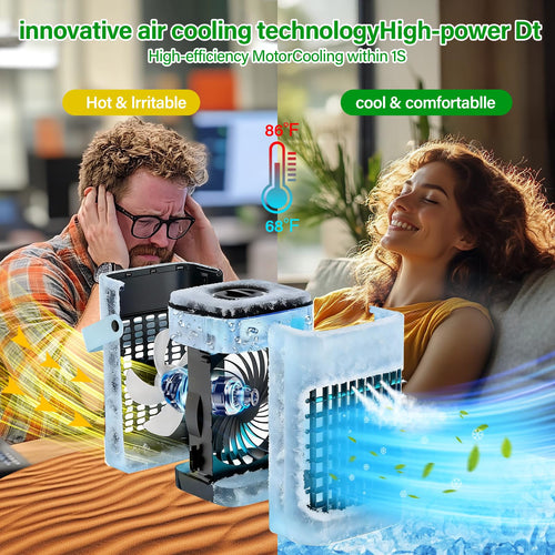 Portable Air Conditioners, 1s fast cooling 16” Standing Fans that Portable AC，120° Oscillating 650ml Water Tank, 5Modes & 4Speeds Cooling Fans